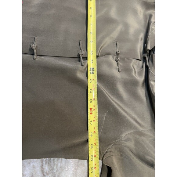 Sue Wong 100% Silk Olive Green Embroidered Flowers Kimono Duster Tunic Lined - Picture 11 of 13